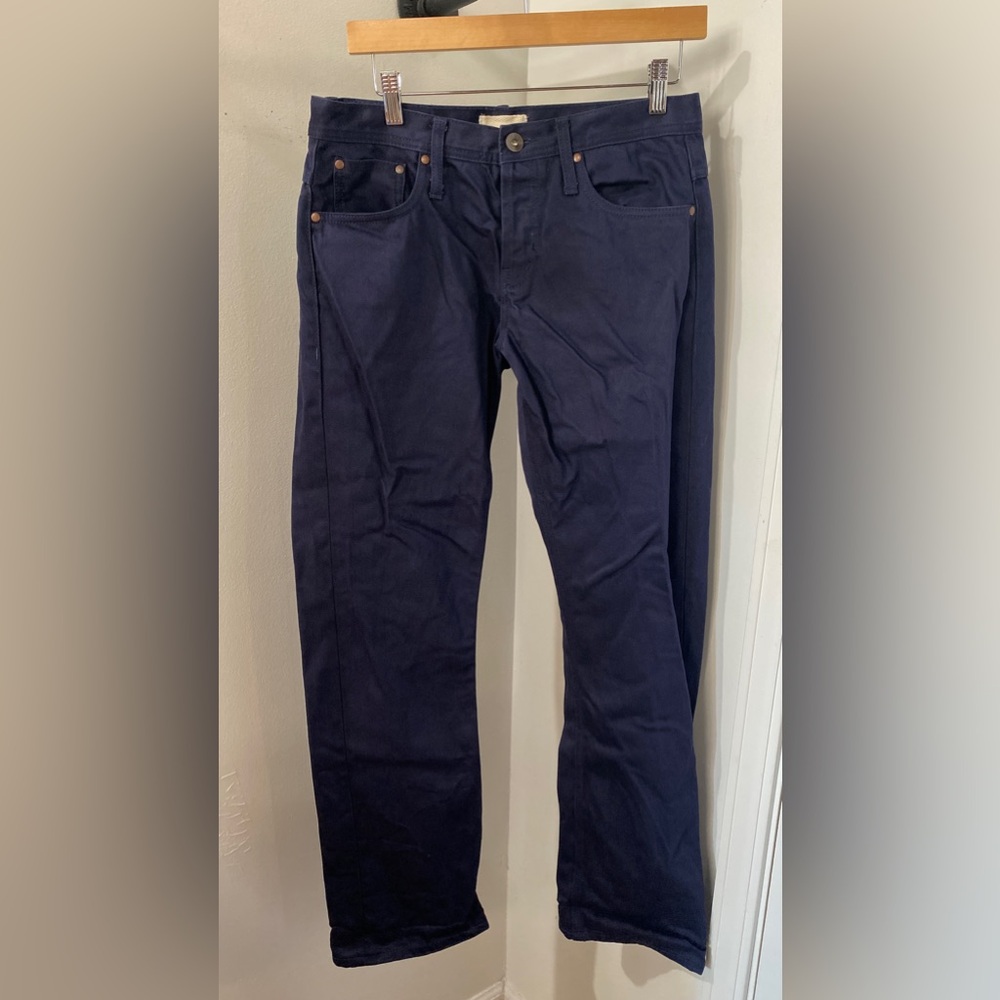 Unbranded Brand UB308 Straight True Navy Button Fly 12.5oz Size 32